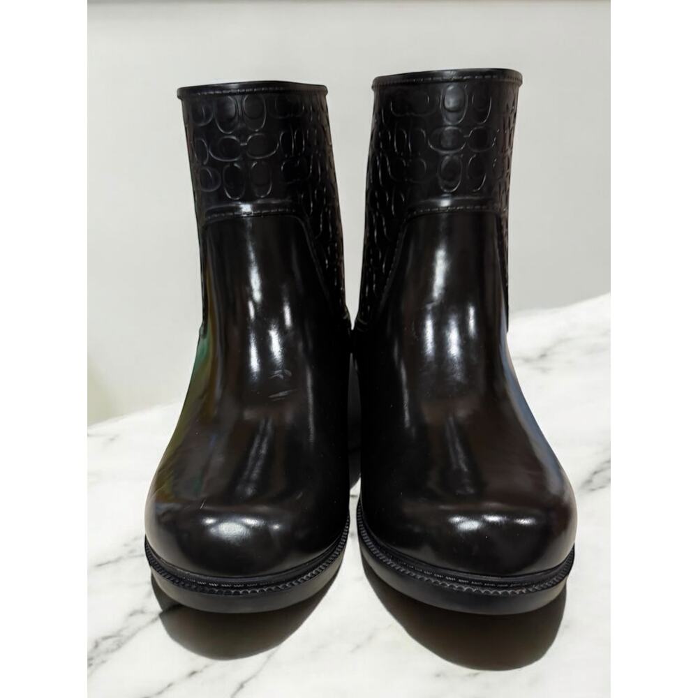 Coach FG1877 Classic Signature Embossed Rain Boot Size 10B - Picture 4 of 10